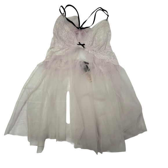 NEW Victoria's Secret Sheer Mesh Tulle Nightie Nightgown Pink Large - Picture 1 of 9